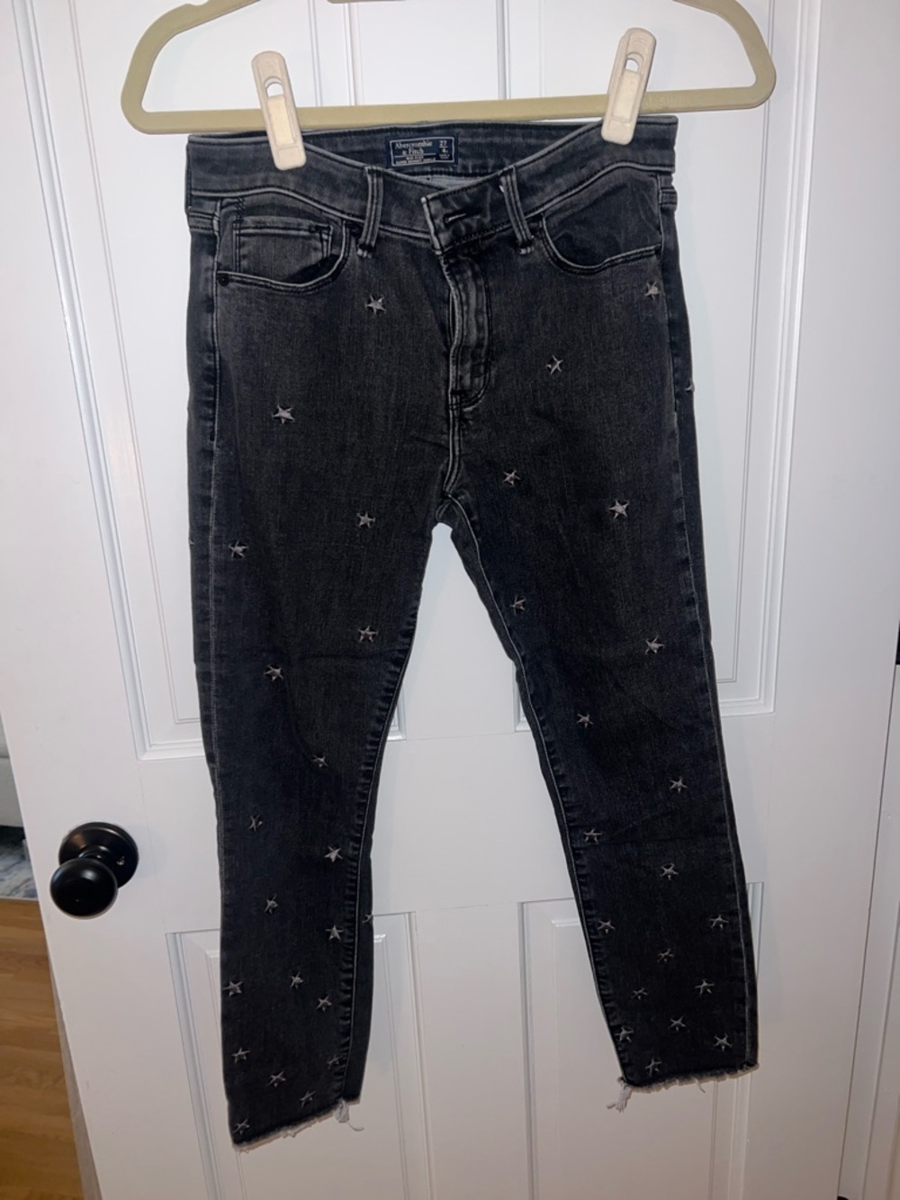 Abercrombie & Fitch Black Skinny Jeans with Star Embroidery